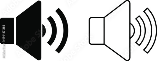 Sound speaker volume icon set isolated on transparent background, Vector