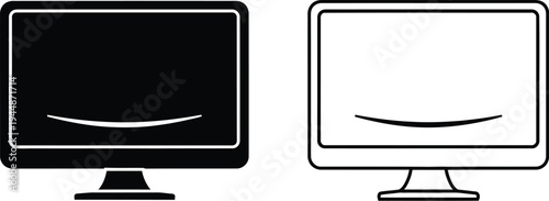 Tv screens on and off monitors isolated on transparent background, Vector