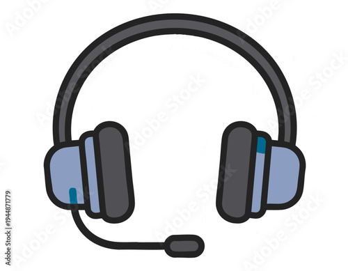 flat vector illustration of customer service headset icon