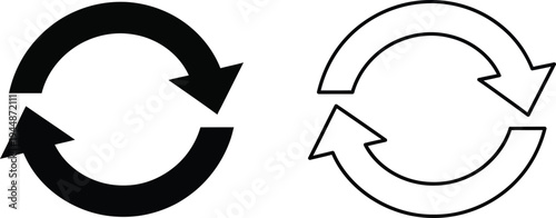 Recycling symbol icons isolated on transparent background, Vector