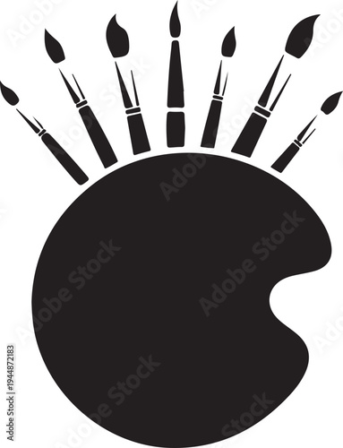 Handful of Artist Paint Brushes with Pallete artists tools  watercolor painting  amateur painting  creative hobbies  painting gear  DIY  illustration work