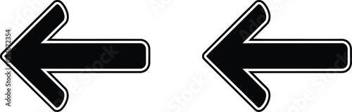 Black arrows pointing left and right isolated on transparent background, Vector