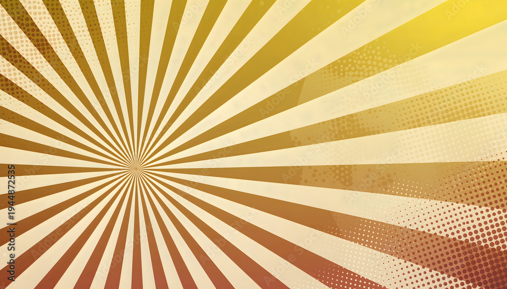 Fototapeta premium Retro Comic Sunburst Halftone Background
