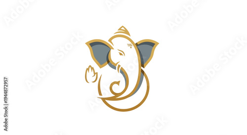 A colorful illustration of Lord Ganesha, a symbolic character in Hindu mythology and a popular icon in global celebrations and traditions, depicted in a stylized design on a white