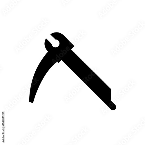 Minimal Caliper Silhouette Vector, Precision Caliper Measurement Icon, Vernier Caliper Minimal Tool Illustration, Engineering Measuring Caliper Silhouette Design, Simple Caliper Measurement Tool Graph