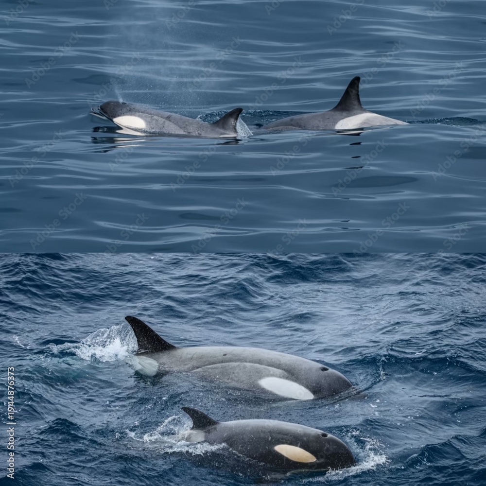 Fototapeta premium dolphin in the water Orca flock