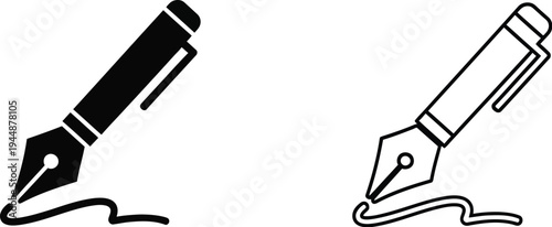 Drawing writing pens illustration isolated on transparent background, Vector