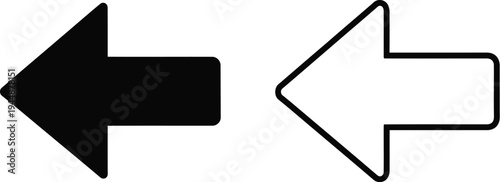 Black and white arrows pointing opposites isolated on transparent background, Vector
