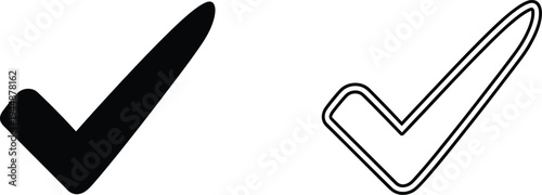 Checkmarks icons isolated on transparent background, Vector