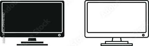 Tv screens on and off isolated on transparent background, Vector