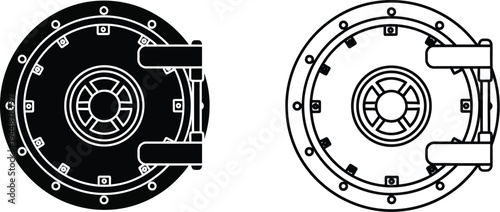 Mechanical  industrial gears wheels technical drawing isolated on transparent background, Vector
