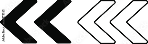 Chevron arrows signs isolated on transparent background, Vector