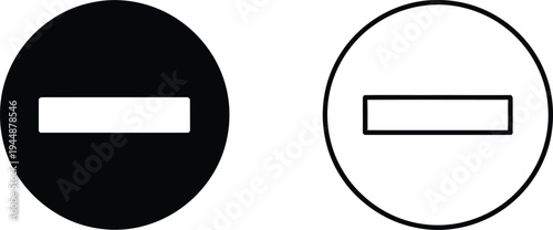 Minus sign symbols isolated on transparent background, Vector