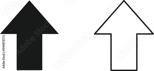 Up arrows pointing upwards black and white isolated on transparent background, Vector