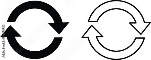 Recycle arrows icons isolated on transparent background, Vector