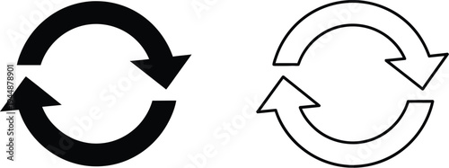 Recycling symbol icons isolated on transparent background, Vector