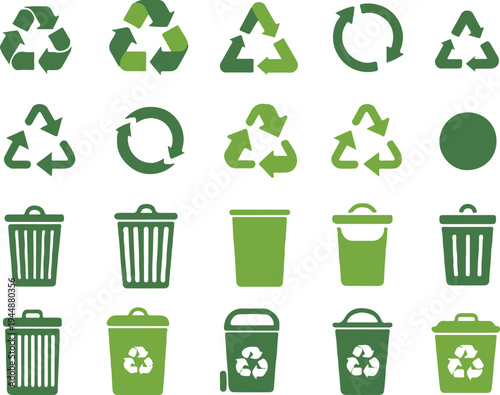 recycling badge pack universal recycle signs and bin illustrations