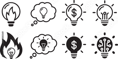 idea lightbulb finance icon money profit startup strategy vector