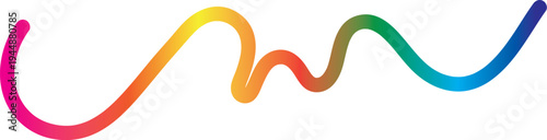 Colorful wavy line gradient design element with smooth curves for modern art and creative backgrounds

