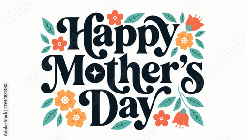 Mother Day Celebration Badge Vector Illustration