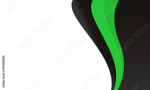Modern Curved Black and Green Background