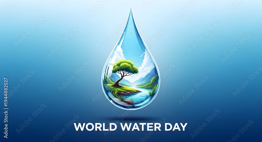 Fototapeta premium World water day celebrating our planet's precious resource