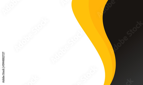 Modern Curved Black and Yellow Wave Background