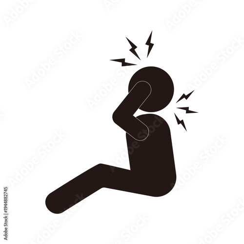 頭痛　偏頭痛の人のピクトグラム