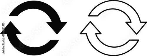 Recycle arrows icons isolated on transparent background, Vector