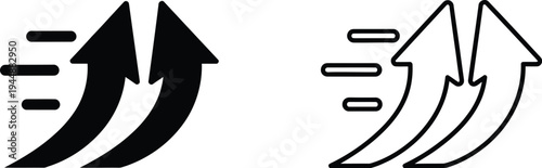 Speed arrows icons isolated on transparent background, Vector