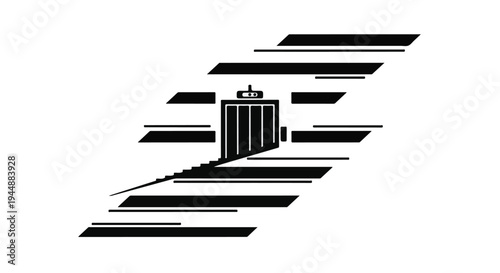 Futuristic server room with flying data streams