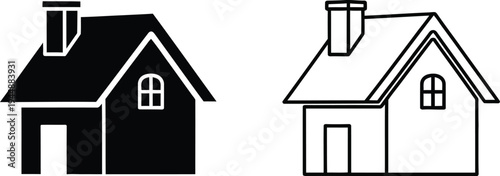 House icon set isolated on transparent background, Vector