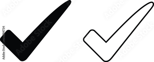 Checkmarks yes approved icons isolated on transparent background, Vector