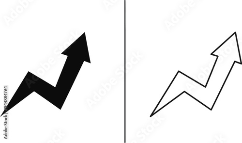 Upward trending arrows growth success isolated on transparent background, Vector