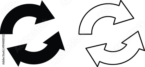 Recycling symbol arrows circular exchange isolated on transparent background, Vector