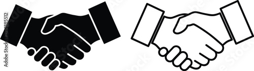 Partnership handshake agreement business isolated on transparent background, Vector