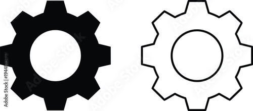 Gear icons, cogwheel symbols, setting and configuration isolated on transparent background, Vector