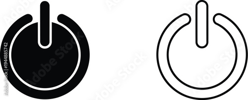 Power button symbols on off isolated on transparent background, Vector