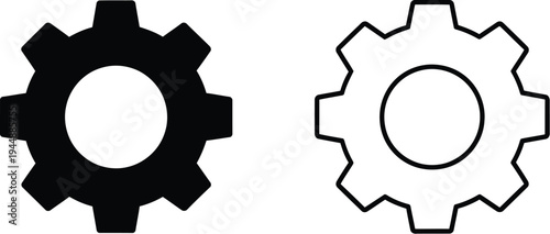 Gear icons, cogwheel, settings, machinery, gears isolated on transparent background, Vector
