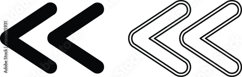 Chevron arrow icons isolated on transparent background, Vector