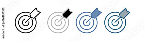 
target icon set multiple style collection with circle and inward arrow design