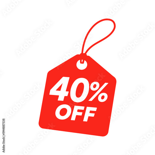 40% off price tag vector
Vector percentage discount sale on a white background