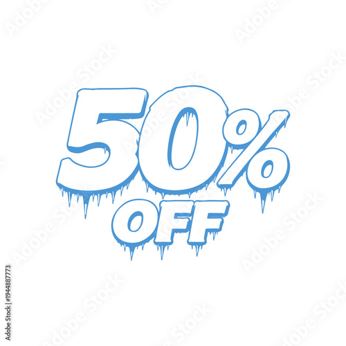 50% off ice vector
Vector percentage discount sale on a white background