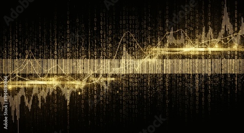 Premium Fintech Background with Luxury Gold Data Visualization on Black 11