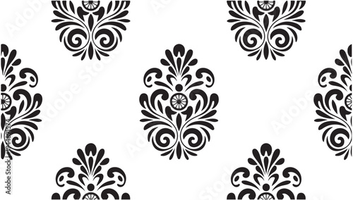 Seamless floral damask pattern. intricate luxury vintage ornamental background with decorative elements