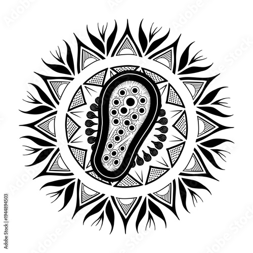 A glyph style illustration of bone marrow