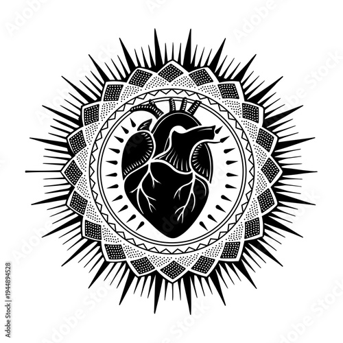 A filled style illustration of human heart