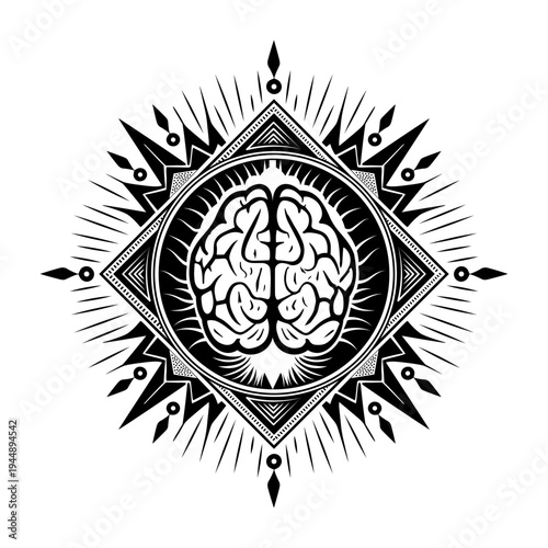 Glyph style illustration of detailed cortex section