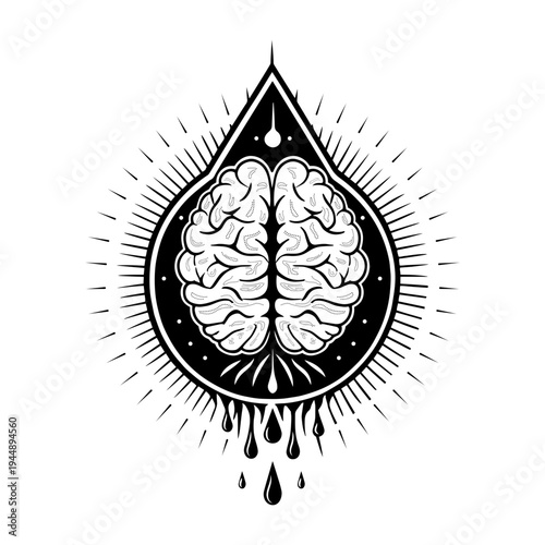Filled style illustration depicting brain hemorrhage condition