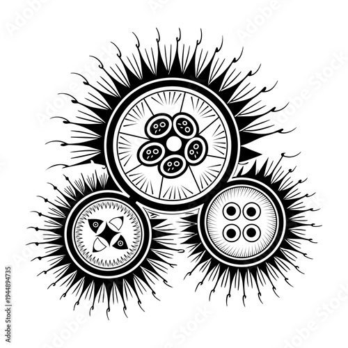 Filled style illustration showing cytology concept